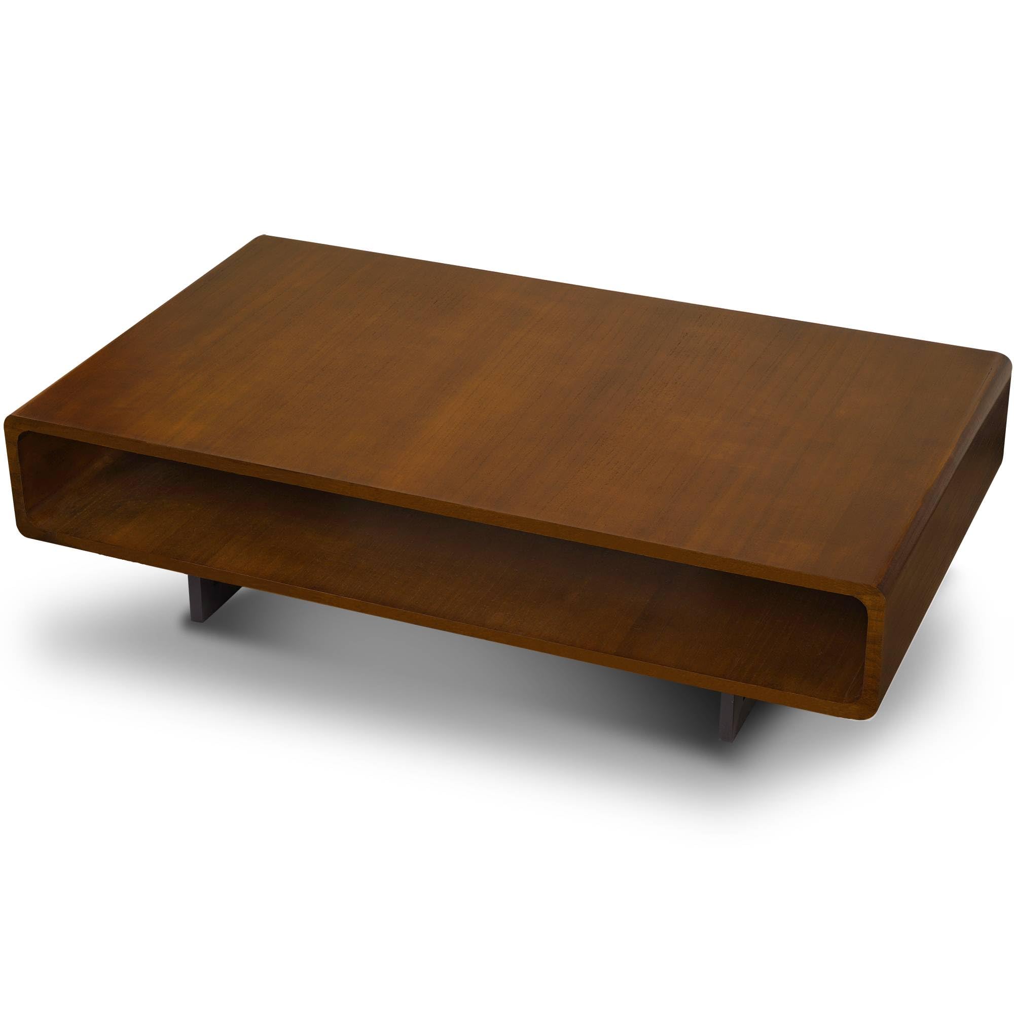 Photo 1 of ***OPENED FOR INSPECTION ***SWEVEN Coffee Table with Storage – Modern Square Living Room Furniture Featuring Large Center Compartment Shelf, Premium Walnut Wood Finish, and Sturdy Metal Legs for Mid Century Modern Home Décor