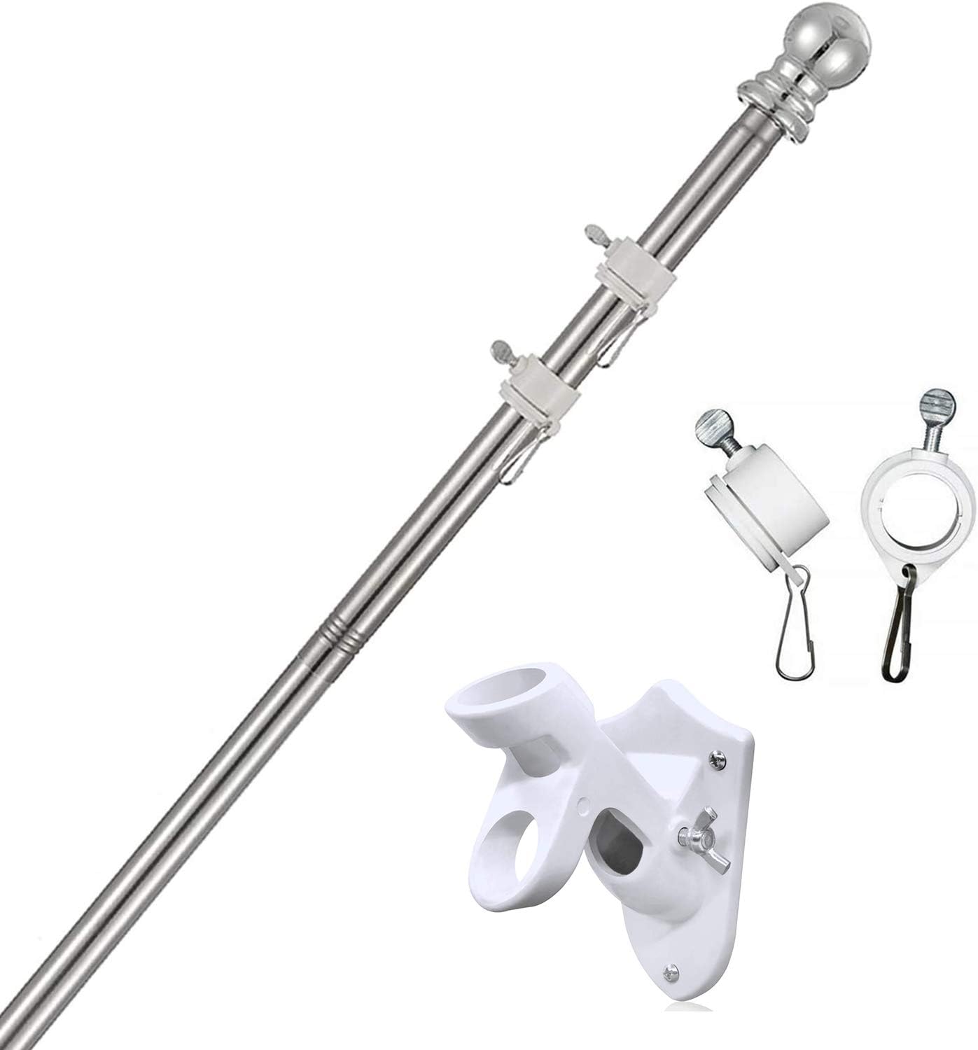 MIYA Flag Pole 5 FT Flagpole Kit for American Flag