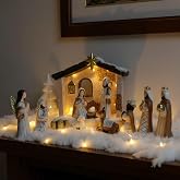 WANCHIY Nativity Set Indoor-14 Piece Nativity Scene with Lighted Manger | Nativity Sets &amp; Figures Bring the Nativity Story to Life, a Timeless Christmas Tradition for Holiday Mantel or Tabletop Decor