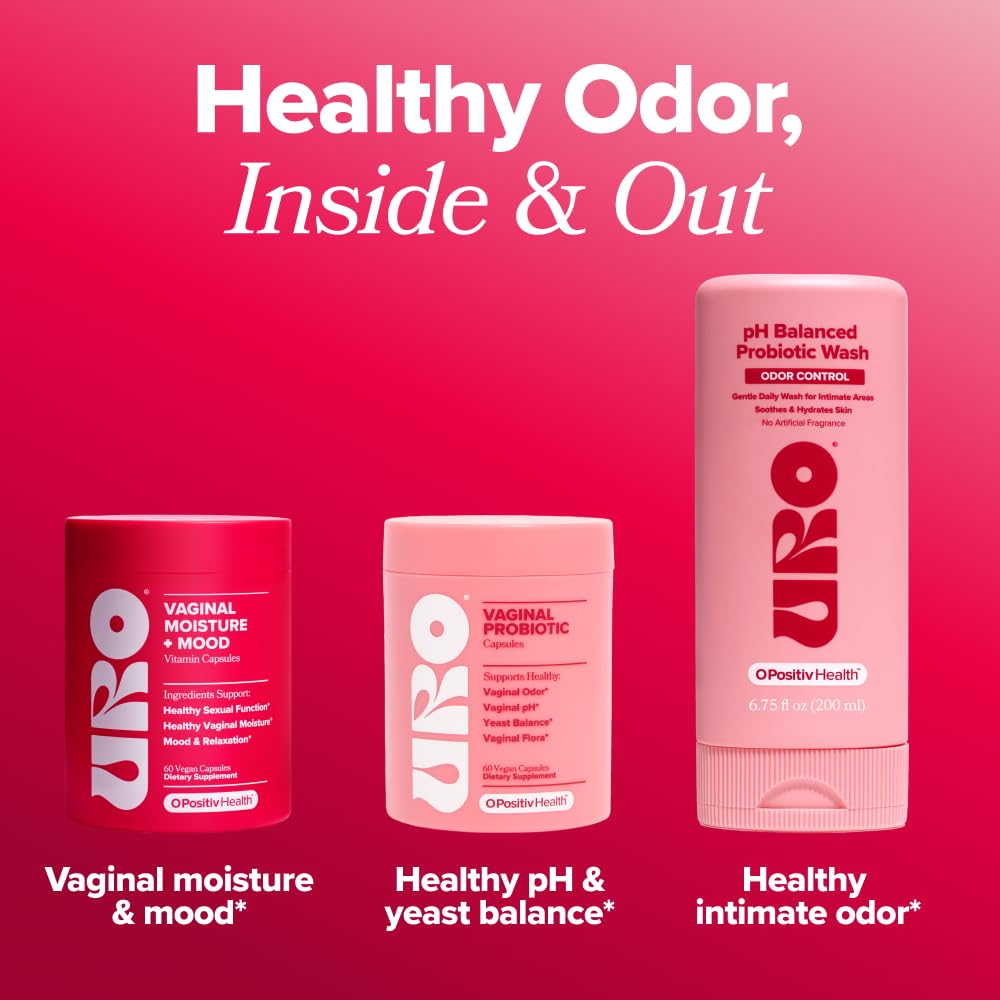 O Positiv URO Vaginal Moisture & Mood – Formulated to Support Vaginal Moisture, Mood & Relaxation – with KSM-66® Ashwagandha, Ginkgo Biloba, Mucuna pruriens, and GABA – 30 Servings