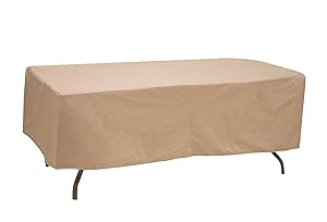 Protective Covers 1155-TN Oval/Rectangle Table Cover, Weatherproof, 48in x 84in, Tan
