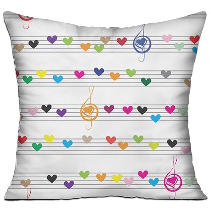 Amazon Com Nisfur Music Heart Note Sound Love Square Pillow Cover