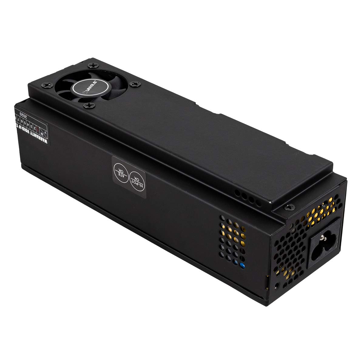 UNYKAch ITX 150 150W Mini ITX - power supply units (20+4 pin ATX, 50 - 60 Hz, Mini ITX, PC/server, Over current, Over power, Over voltage, Overload, Short circuit, Under voltage, Top)