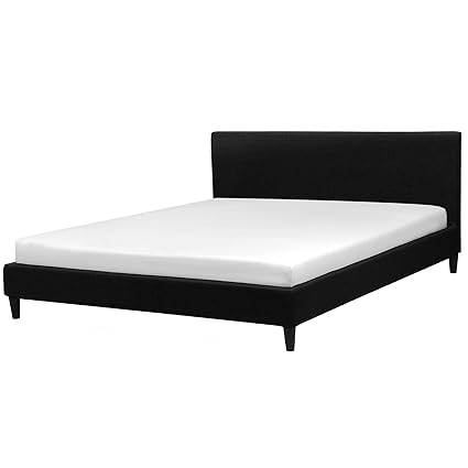 Modern Linen Eu Super King Size Bed Frame 6ft Slatted Base Black