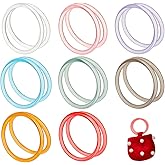 PH PandaHall 16PCS Purse Handles, 8 Colors Round Handles Replacement Decorative Handbag Handle Plastic Smooth Bag Handles for Handmade Beach Bag Handbags Purse Handles Macrame Market Bags 12cm