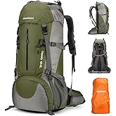 King'sGuard 70L Hiking Backpack with Rain Cover Lightweight Waterproof Travel Camping Backpack Large Backpacking Pack