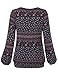 Timeson Women's Long Sleeve Floral Pleated Front Blouse Casual Tops