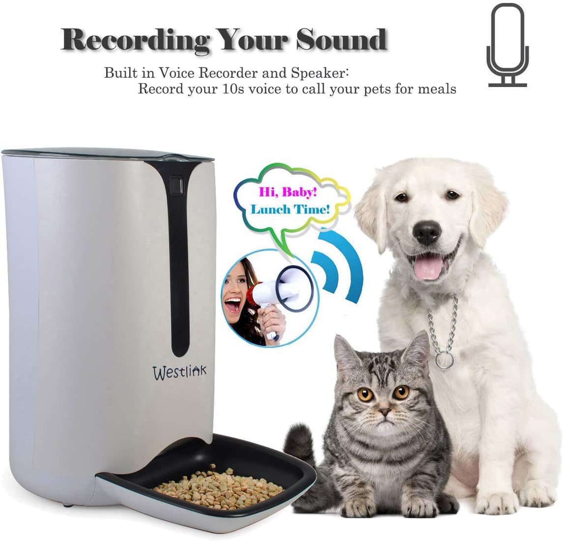 westlink automatic pet feeder food dispenser
