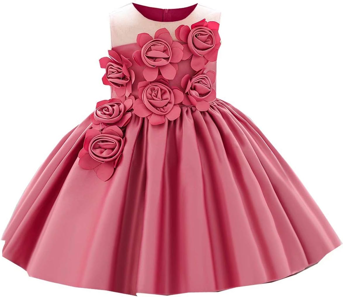 Baby Girls Dresses Wedding Party Formal Kids Baby Princess Tutu Flowers Gown