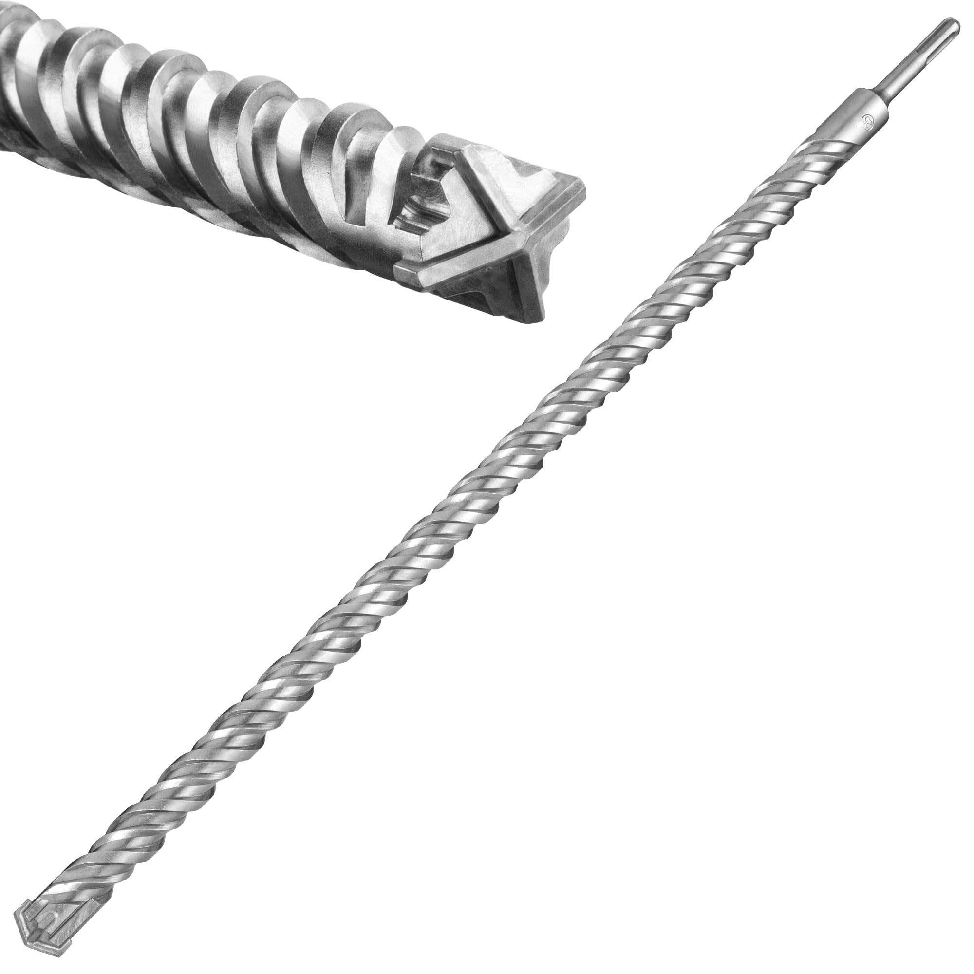 Effektwerk Drill Bit 600mm, Tungsten Tipped Head w/Cross Cutting Edges for Reinforced Concrete, Brick & Stone Masonry, Suitable for Rotary Hammers & Impact Drills w/SDS Plus Shank — image 1