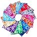 URATOT 12 Pack Cotton Tie Dye Bandana Paisley Bandanas Cowboy Handkerchiefs for Men and Women