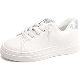 FUNKYMONKEY Kids Sneakers for Girls Boys Low Top Skate Shoe Little Kids/Big Kid Lace Up Casual Walking Shoes