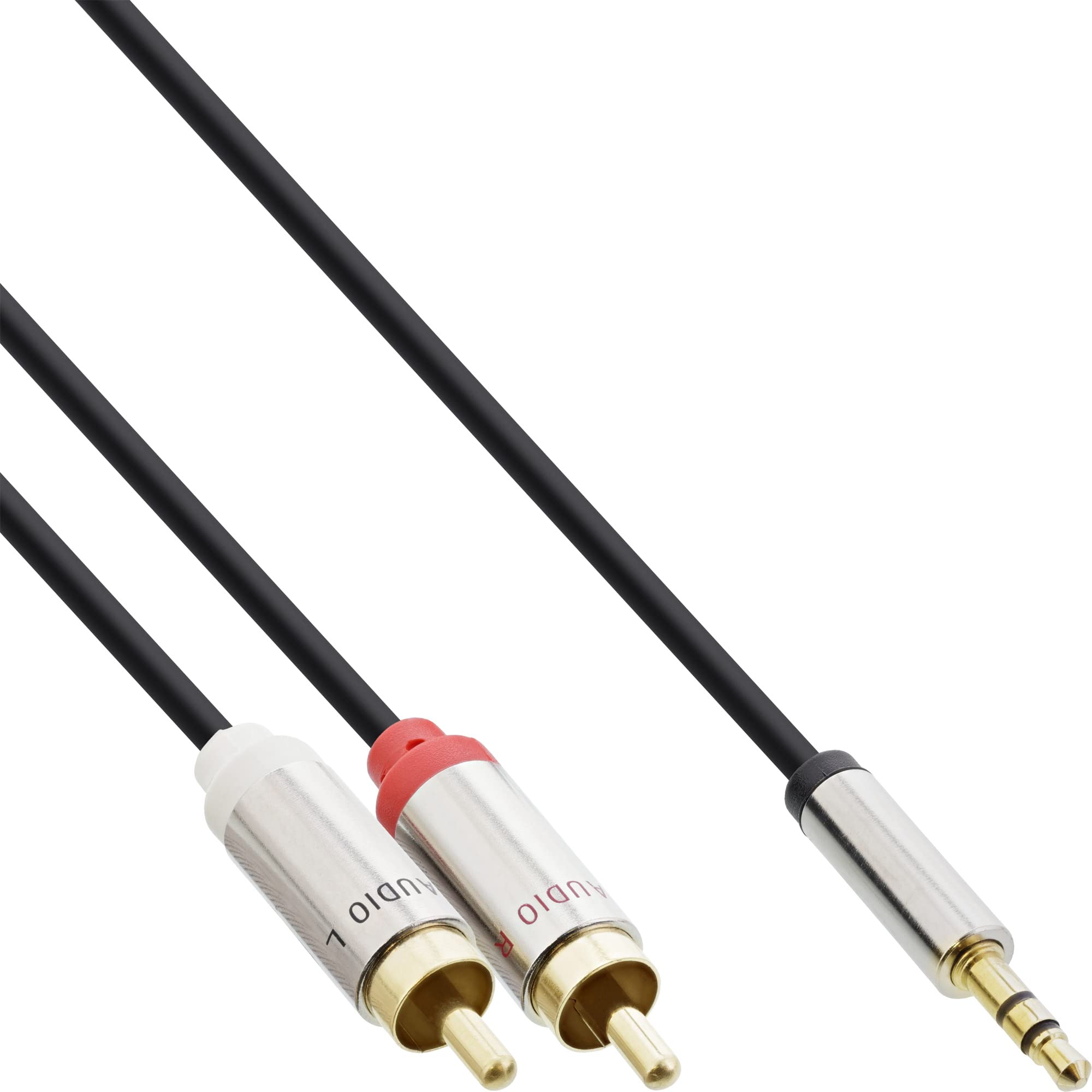 InLine 2.0 m 3.5 mm - 3.5 mm - Audio Cables (3.5 mm, 2 x RCA, Male, Gold, Black)