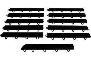 Big Floors Female Transition Edge Kit, Durable Interlocking Modular Garage Floor Edging, Compatible with RaceDeck, GarageTrac and GarageDeck Products, (11 Piece), Black