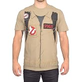 Mad Engine Adult Ghostbusters Costume T-Shirt with Back Print for Cosplay | Officially Licensed 100% Cotton Short Sleeve Tee, Printed Nametag &amp; Ghostbusters Logo - Zeddemore, Stantz, Spengler, Venkman