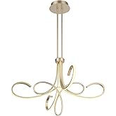 GEORGE KOVACS P5436-697-L Astor LED Chandelier, 1-Light, 24 Total Watts, 21-in H x 32-in W, Soft Gold