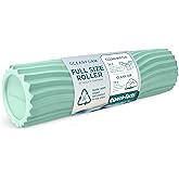 Oceanfoam Tidal Roller - Seafoam - Muscle Massage Foam Roller for Back Pain & Stretching - Firm and Ergonomic Wide Wave Textured - Yoga, Athletics, & Wellness - Full Size, 20" x 5"