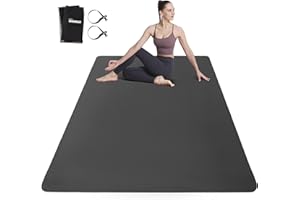 UMINEUX Large Yoga Mat for Men and Women 1/4 & 2/5 Inch Extra Thick TPE Fitness Mat for Home Gym Workout, Non-Slip, Eco Friendly Exercise Mat for Yoga, Pilates, Stretching, Meditation