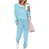 Aloodor Sweatsuit for Women 2 Piece Outfits for Womens Crewneck Sweatshirts Pullover