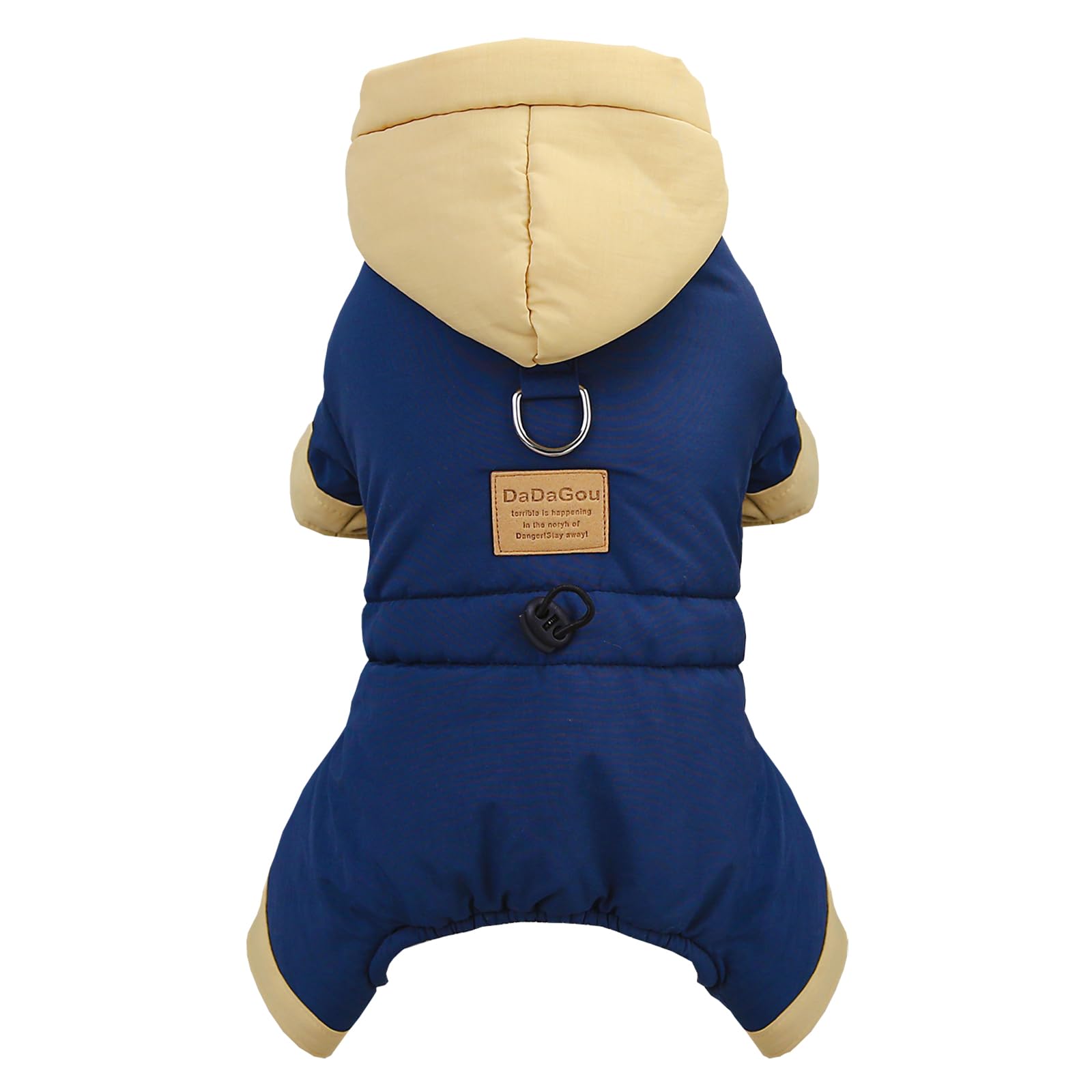 Izefia Dog Coat Windproof Jacket Cold Weather Coats 4 Legs Warm Jumpsuit Winter Thick Snow Proof Clothes Cotton Coat for Small Dog Medium Cat Blue XL