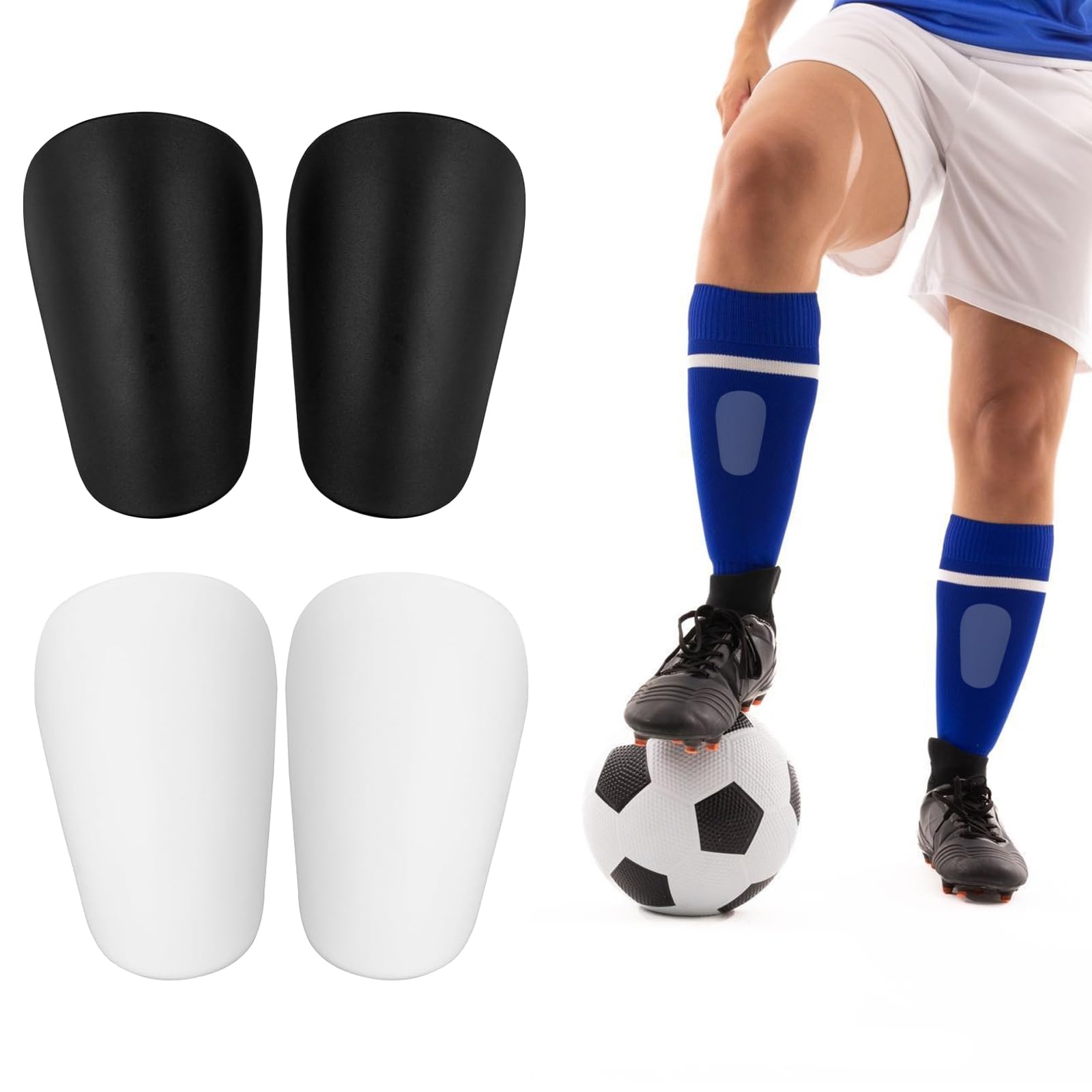INBOLM 2-Pair Mini Shin Pads: Football Shin Guards, Low Socks Protector, Suitable for Kids to Teens