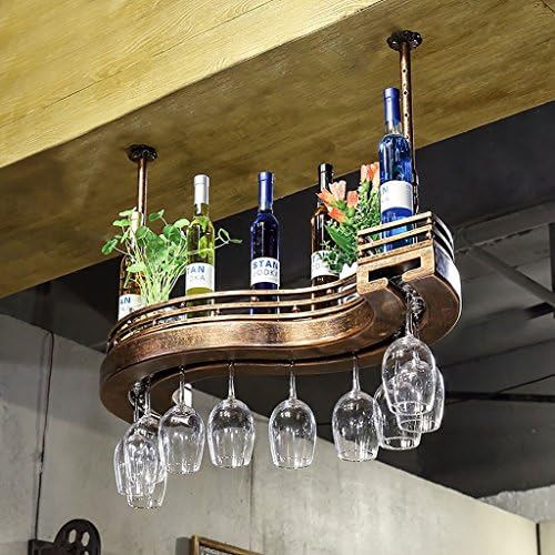Wine Glass Rack，Suspension Creative Wine Rack，Upside Down Iron Red Wine Glass Frame，Bar Household Wine Cup Holder Wine Racks ( Size : 60*30*12cm )