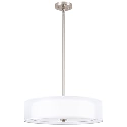 Kira Home Lindos 20" Modern 3-Light Double Drum Chandelier + Glass Diffuser, Stem-Hung with Adjustable Height, Brushed Nickel Finish