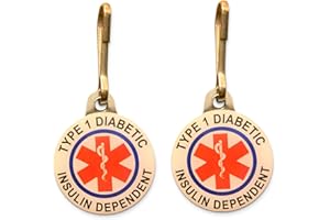 SHOREWOOD MEDICAL " Type 1" Diabetic Alert Tags. Double Sided. All-Metal. (2 Piece Set.)