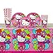 Hello Kitty Party Supplies Pack for 16 Guests Includes | Straws, Dessert Plates, Beverage Napkins, Cups, and Table Cover | Hello Kitty Rainbow Birthday Party Supplies | Hello Kitty Kitchen Supplies