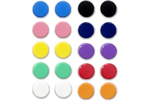 Qualsen Fridge Magnets, 20pcs Round Small Magnets for Whiteboards, Strong Magnets Heavy Duty Mini Magnets Aimant Frigo Cute M