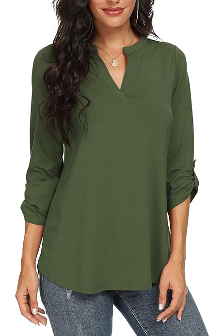 chaus roll tab blouse