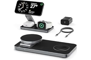 3 in 1 Wireless Charging Station, Magnetic Foldable Fast Mag-safe Charger Stand Compatible with Apple Devices iPhone Air/17/1