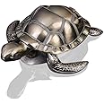 K COOL Turtle Ashtray with Lid Windproof Metal Ashtray Outdoor, Indoor Ashtray Ash Ashtray for Cigarettes, Vintage Practical Decoration Ashtrays for Cigarettes Metal Gift for Men Women (Bronze)