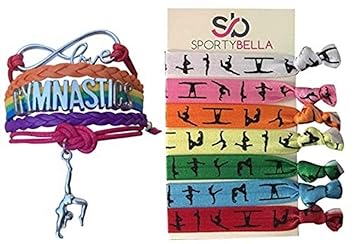 Amazon Com Gymnastics Hair Ties Bracelet Set Girls Gymnastics