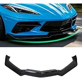 KHK Front Spoiler for 2020-2025 Chevrolet Corvette C8 Stingray &amp; Z51 5-PCS | Glossy Black Front Bupmer Lip, ABS Plastic, Air Dam Accessories