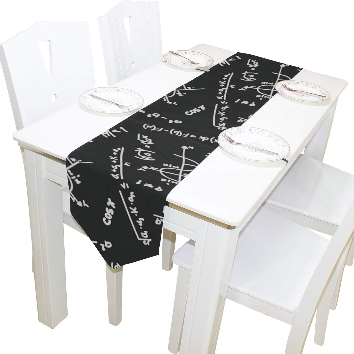Amazon Com Table Runner For Dining Room Black Math Linear