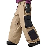 GSOU SNOW Womens Mens Baggy Snow Pants Cargo Snowboard Pants Ski Super Loose Sport Outdoor Insulation Waterproof