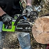 Greenworks 14-Inch 40V Cordless Chainsaw, 2.0 AH Battery Included CS40L210