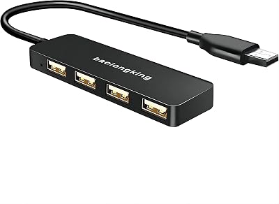 baolongking USB Hub 4-Port USB 2.0 Splitter Ultra Slim Multiport Expander for