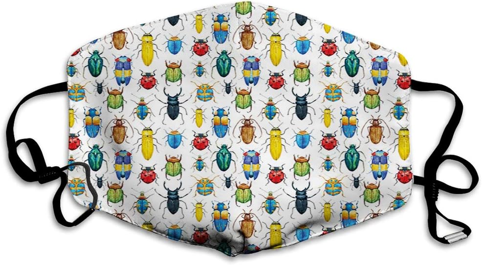 mask ，Colorful Insects with Brush Strokes Effect Various Kinds of Bugs Illustration.jpg