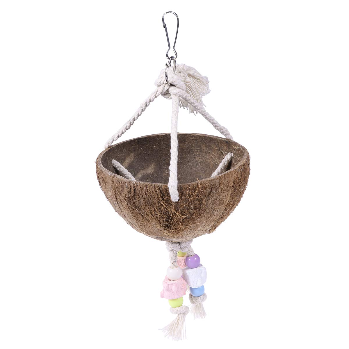 Bird Swing Toys Nature Coconut Shell Bird House Rope Grind Stone Hanging Cave Hammock Pet Supplies