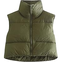 Kissonic Women's Padded Down Vest Puffer Stand Collar Zip Up