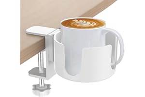 Adjustable Desk Cup Holder, Creative Aluminum Alloy Table Drink Holder Clamp, Fits Water Bottles Coffee Mugs, Easy Install Dr