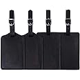 Leather Luggage Tags 4 Pack Bag Suitcase Labels