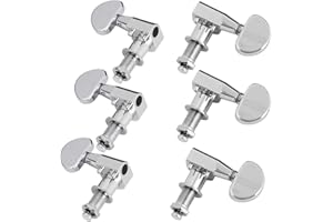 LOTMUSIC Guitar Tuning Pegs, Tuners Machine, 18:1 3L3R, Tuner Keys Heads, Closed Chrome for Acoustic Electric Guitars Luthier DIY Repair (Semicircle)