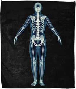 Throw Blanket Radiografía Azul Rayos X Cuerpo Humano del Hombre