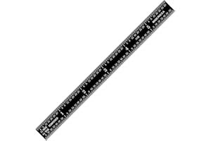 PEC Tools 6 inch Metal Ruler, 1/50" Thick X 1/2" Wide, High Contrast Machinist's Ruler with 1/32", 1/64", 1/50", 1/100" Graduations, Stainless Steel, Made in USA