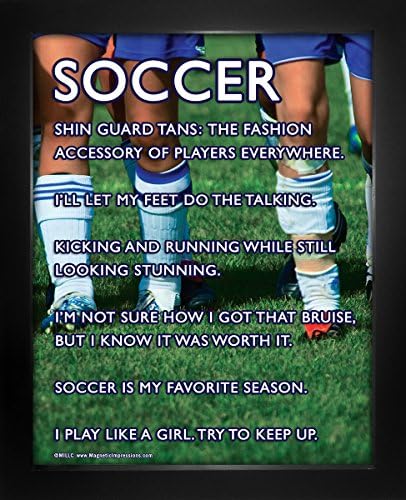 Framed Soccer Female Team Players 8” x 10” Sport Poster Print