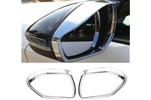 compatible with 2 pcs Chrome Mirror Rain Eyebrow Cover Trim Decor Compatible with Hyundai TUCSON 2022 2023 Auto Rear View Sid