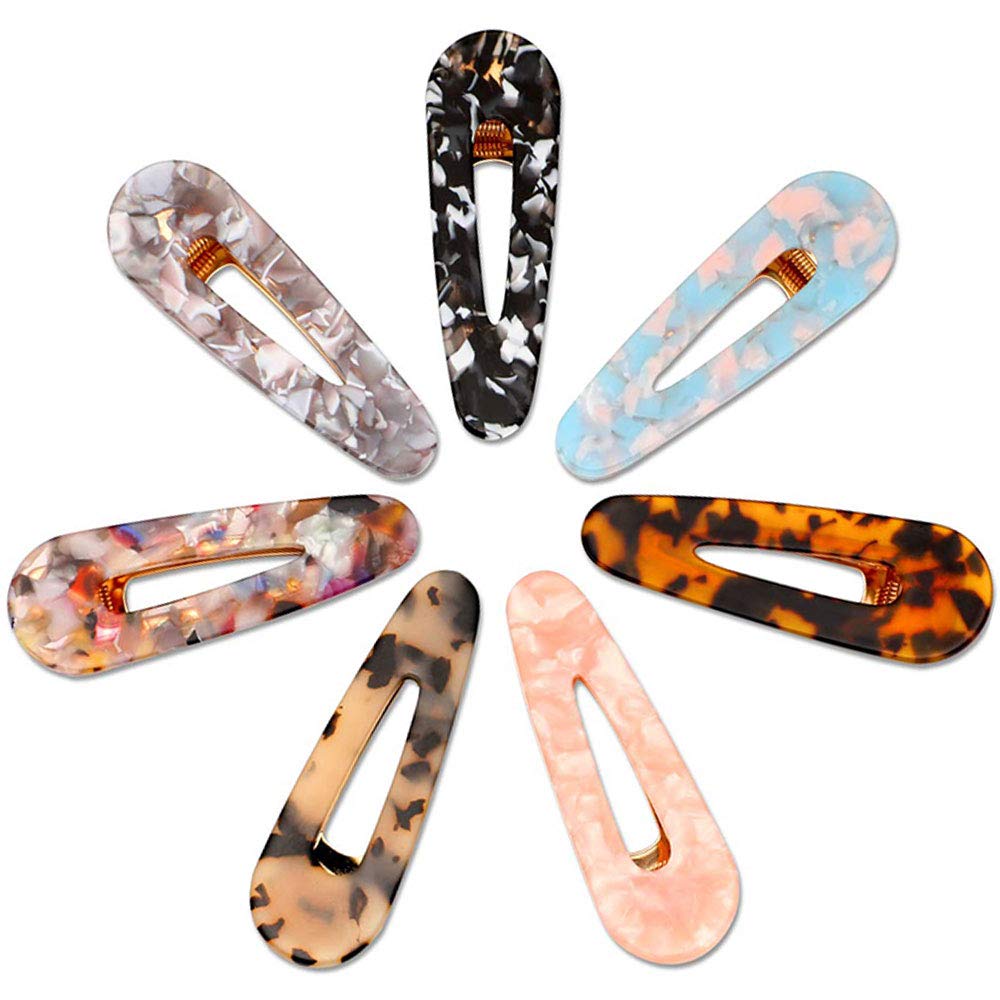 Souarts 7PCS Resin-Hair-Clips Hair Clips for Women Leopard Print Hair Barrettes Women Girls Resin Acrylic Vintage Alligator Hair Clips Hair Accessories